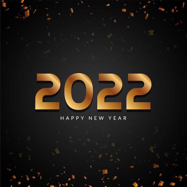 Bonne Année 2022 Texte D'or Salutation Vecteur De Fond