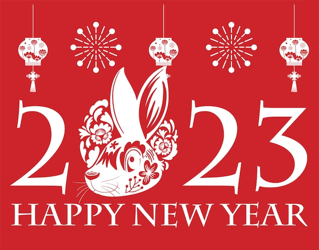 Bonne année 2023 Année du Lapin