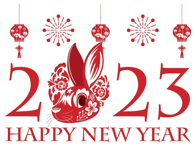 Vecteur bonne année 2023 année du lapin