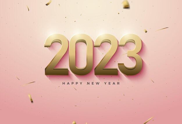 Bonne Année 2023 Sur Beau Fond Rose.