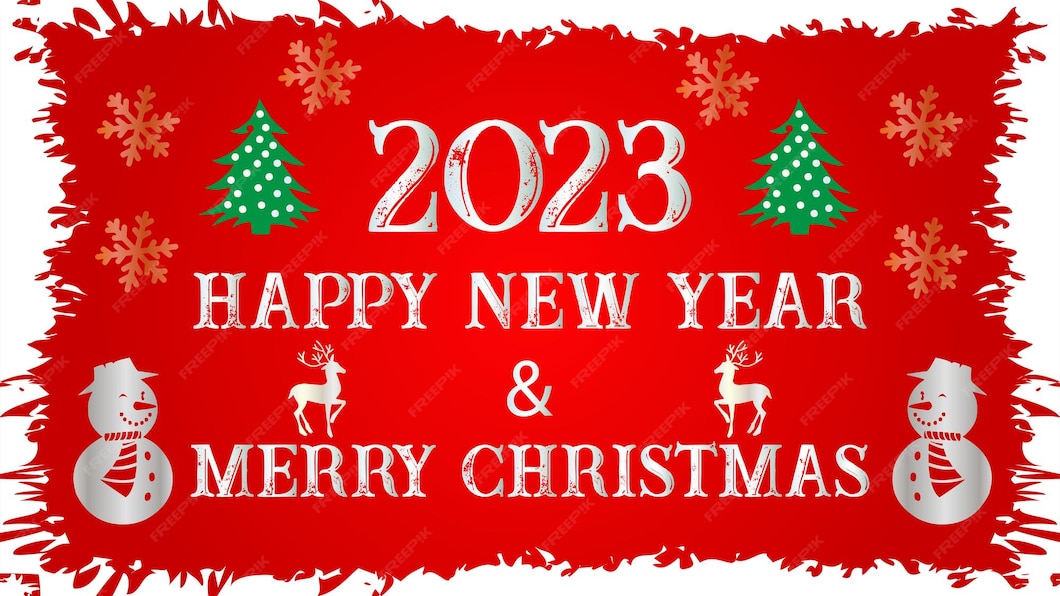 Bonne année 2023. Célébrez la joyeuse fête de Noël 2023. Affiche de