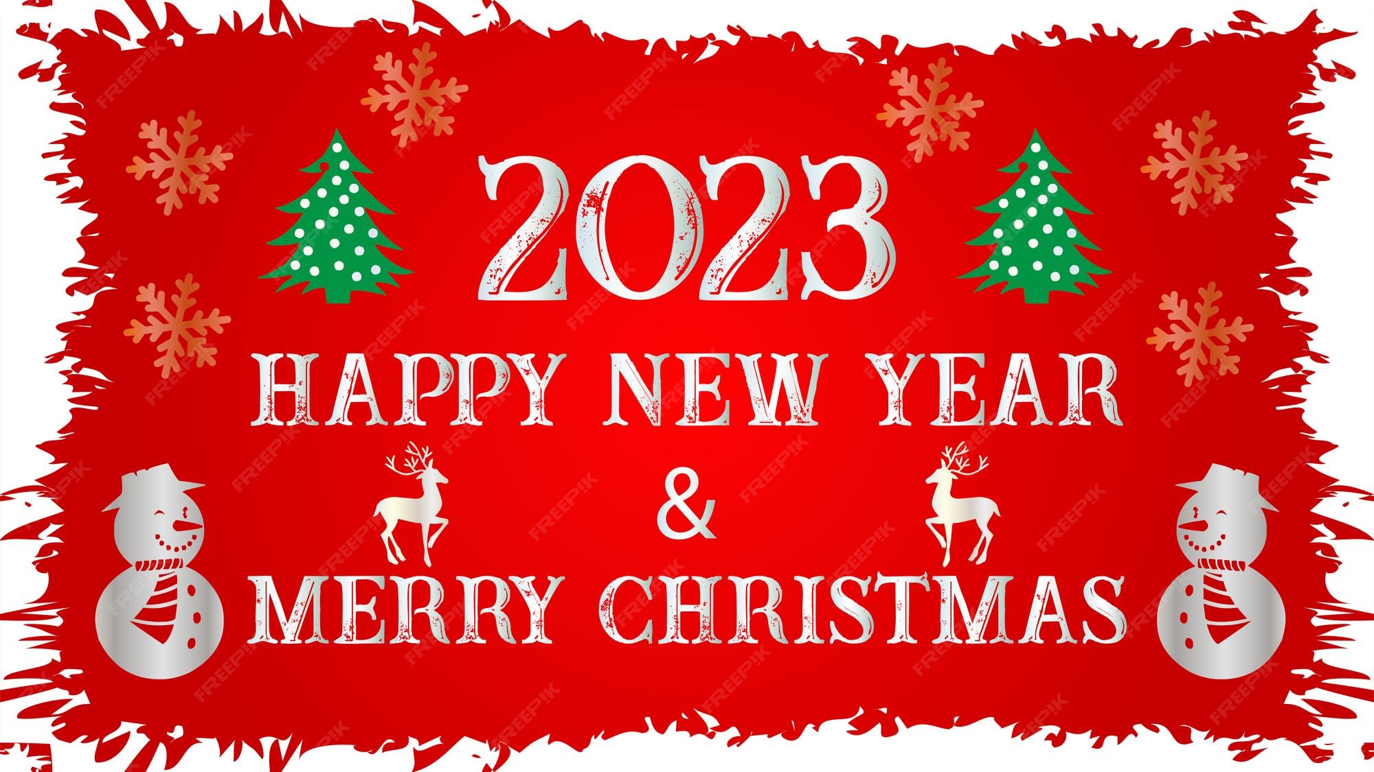 Bonne Année 2023. Célébrez La Joyeuse Fête De Noël 2023. Affiche De