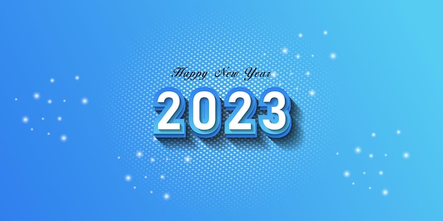 Bonne Année 2023 Avec Chiffres 3d Et Fond Bleu