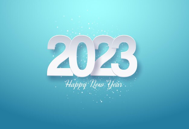 Bonne Année 2023 Avec Des Chiffres Blancs Purs.