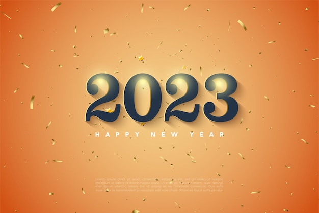 bonne année 2023 avec des chiffres noirs classiques.