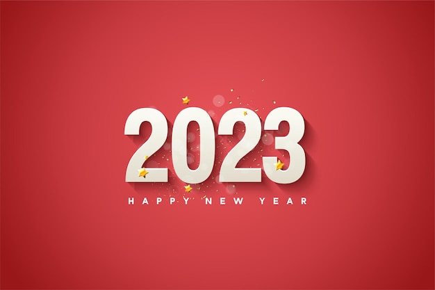 bonne année 2023 avec coloration rouge et blanche