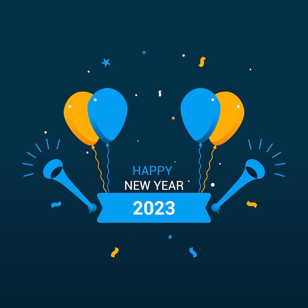 Bonne année 2023 conception de célébration dan illustration