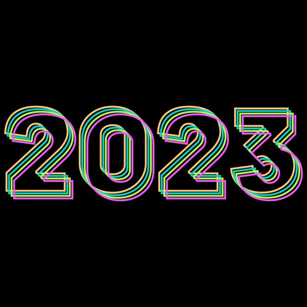 Vecteur bonne année 2023 conception de t-shirt