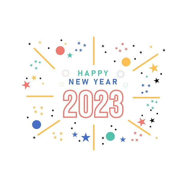 Bonne année 2023 conception de typographie de texte et décoration élégante de Noël 2023