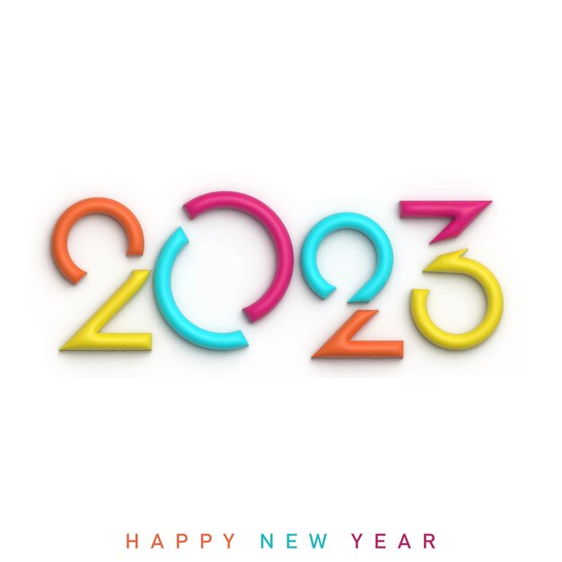 Bonne Année 2023 Conceptions De Typographie De Texte 3d Vector