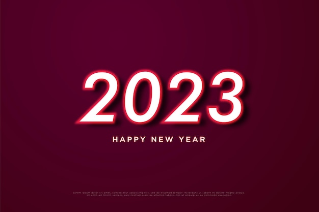 Bonne Année 2023 Avec Contour Numéroté Brillant