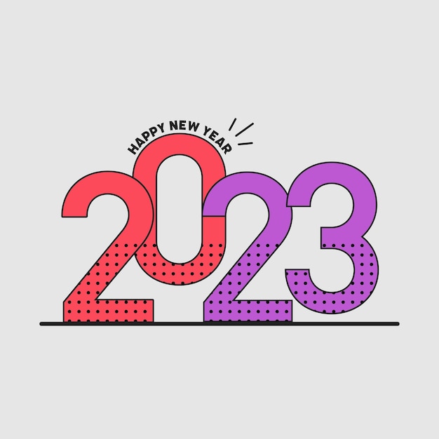 Vecteur bonne année 2023 création de texte logo