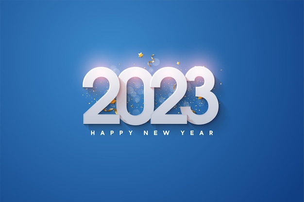 Bonne Année 2023 Avec Effet De Lumière Sur Les Chiffres