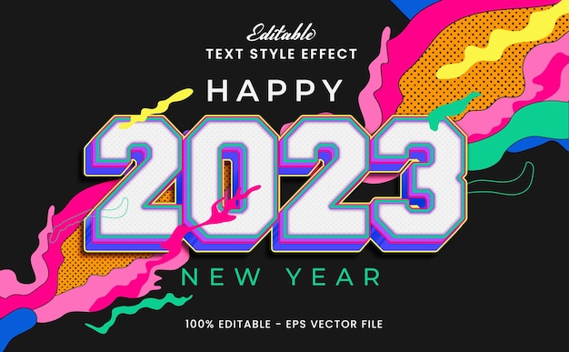 Vecteur bonne année 2023 effet de texte en gras 3d