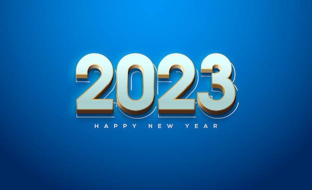 Bonne année 2023 avec fond bleu