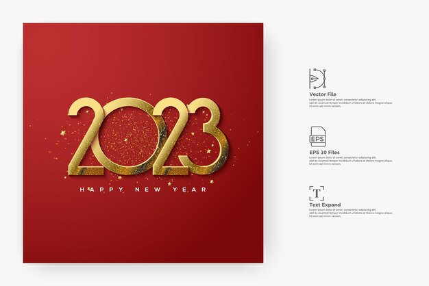 Bonne année 2023 avec fond carré rouge