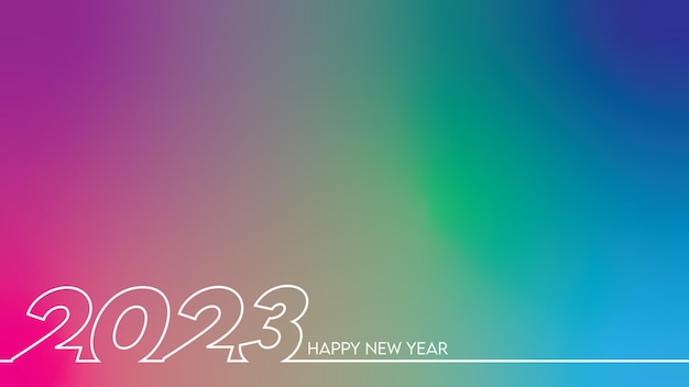 Bonne année 2023 avec fond coloré.