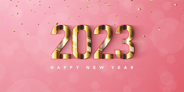 bonne année 2023 fond avec illustration de numéro 3D.