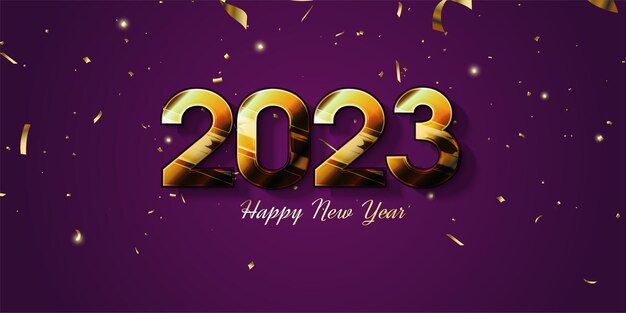 bonne année 2023 fond avec illustration de numéro 3D.
