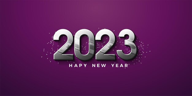 bonne année 2023 fond avec illustration de numéro 3D.