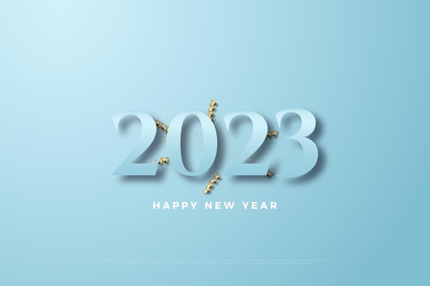 Bonne Année 2023 Sur Fond De Ruban D'or