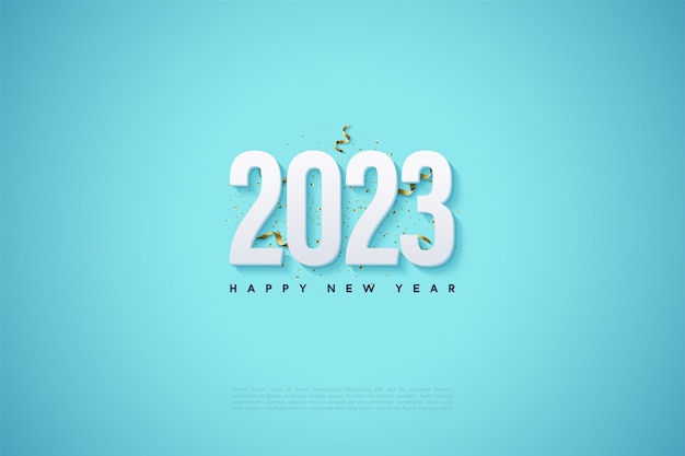 Bonne Année 2023 Sur Fond De Ruban D'or