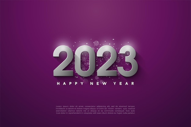 bonne année 2023 sur fond violet.