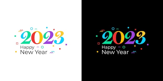 Bonne Année 2023 Illustration De Conception De Logo De Bannière De Salutation, Nouvel An 2023 Créatif Et Coloré