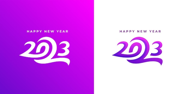 Vecteur bonne année 2023 illustration de conception de logo de bannière, vecteur de nouvel an 2023 créatif et coloré