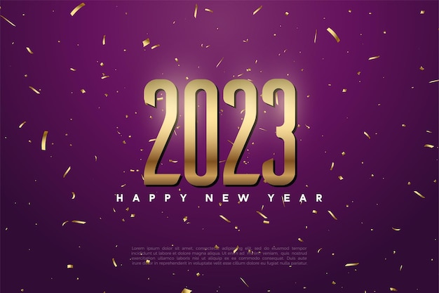 Bonne Année 2023 Logo Sur Fond Violet.
