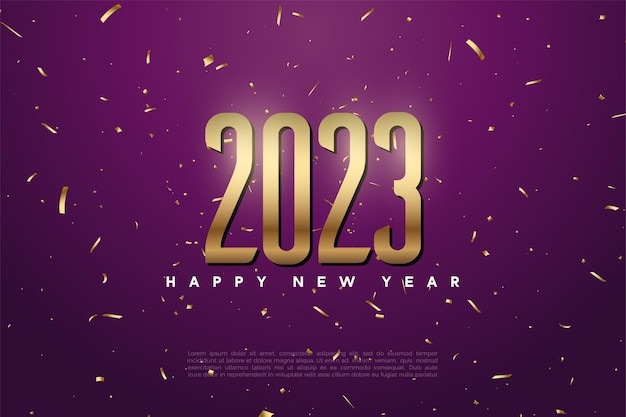 Bonne année 2023 logo sur fond violet.