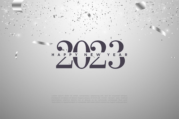 Bonne année 2023 logo en noir et blanc.