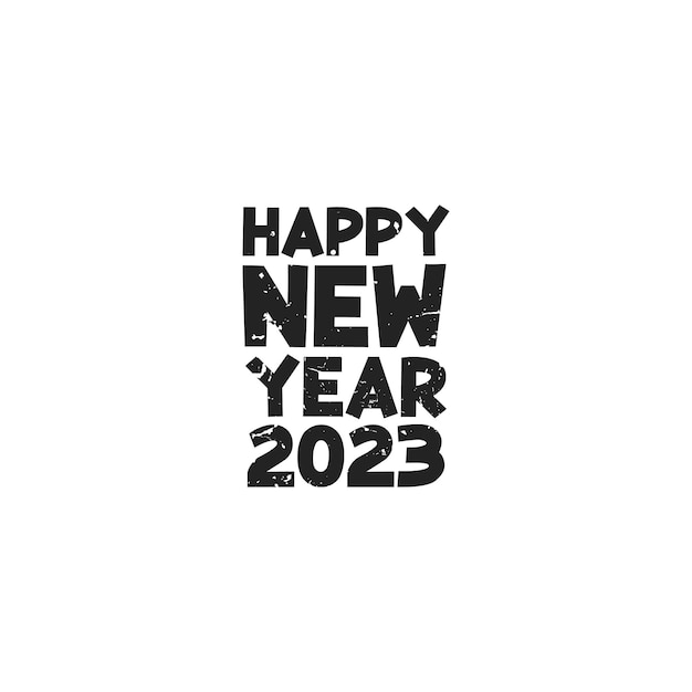 Bonne année 2023 Logo de typographie d'illustration vectorielle. Carte de voeux de nouvel an, bannière, affiche