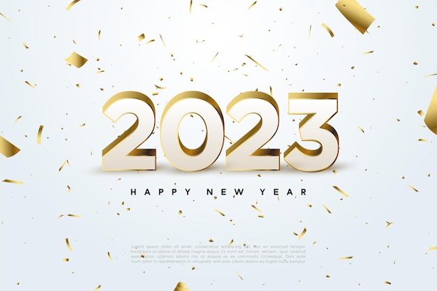 Bonne Année 2023 Avec Des Nombres 3d Debout.