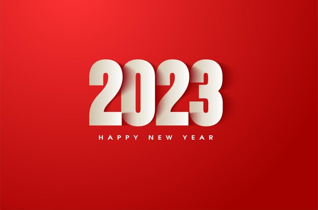 Vecteur bonne année 2023 avec des nombres plats empilés.