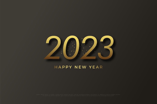 bonne année 2023 avec paillettes d'or