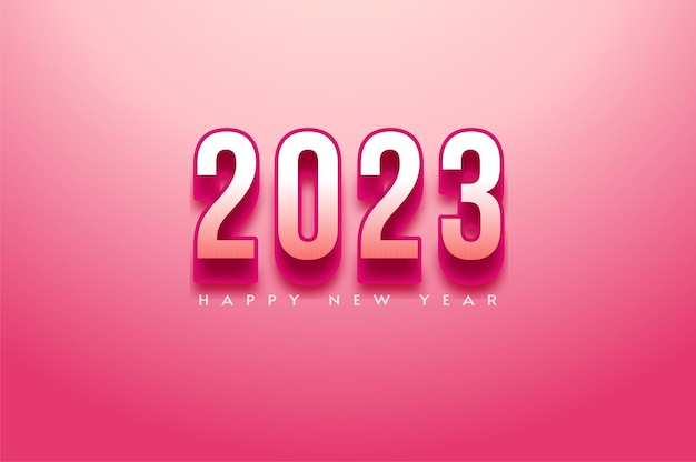 Bonne année 2023 sur rose
