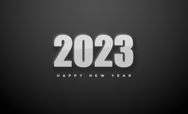 Bonne Année 2023 Simple Et Moderne Avec Des Chiffres En Gras