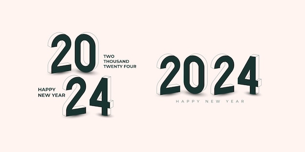 Bonne année 2024 2024 concept de célébration du nouvel an pour la bannière de carte de voeux et le modèle de publication