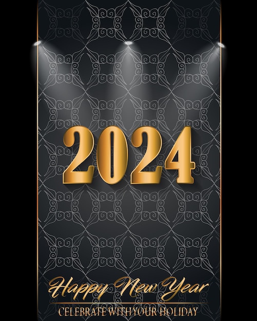 Vecteur bonne année 2024 arrière-plan pour vos invitations de saison affiches festives cartes de vœux