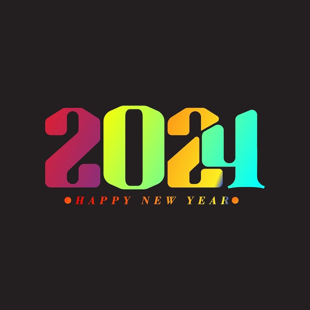 Bonne Année 2024 Design Avec Des Illustrations De Nombres Tronqués Colorés Design Vectoriel Premium Pour
