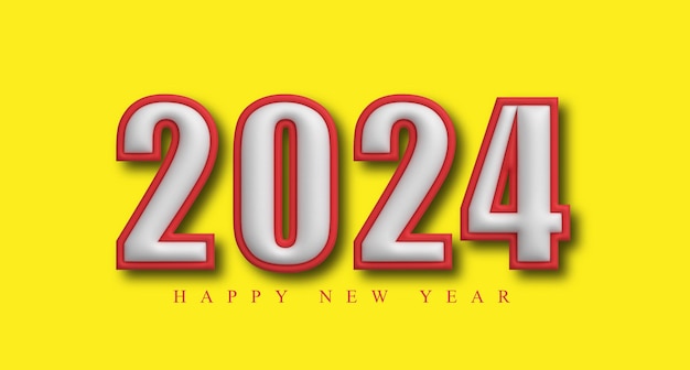 Bonne année 2024 illustration de texte 3D pour la nouvelle année
