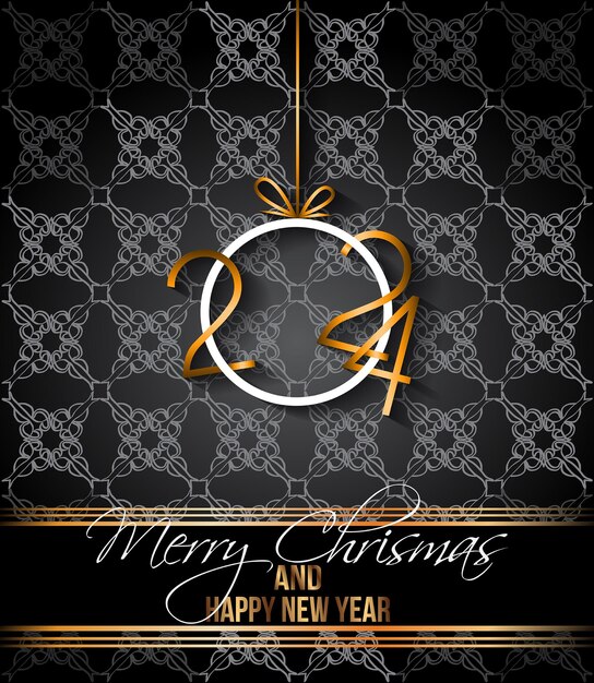Bonne Année 2024 Et Joyeux Noël Fond Pour Vos Invitations De Saison Cartes De Vœux  Vecteur Premium