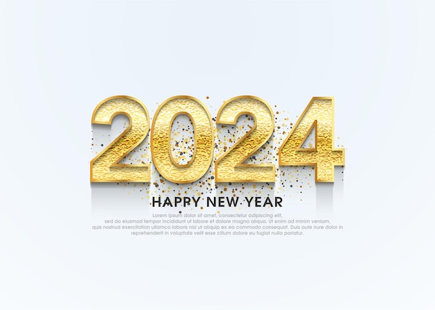 Bonne année 2024 or de luxe 3d