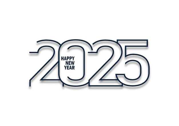 Bonne Année 2025 Carte De Voeux Conception De Texte  Vecteur Premium