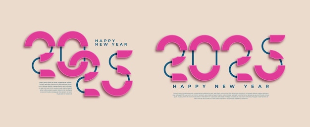 Vecteur bonne année 2025 célébration de la conception d'affiches de texte typographique
