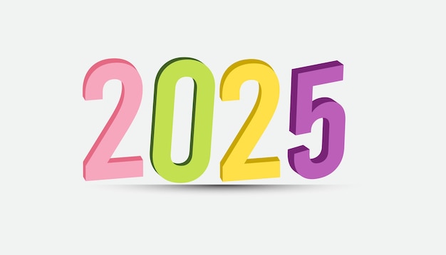 Bonne année 2025 conception d'arrière-plan de vacances conception de modèle d'illustration vectorielle