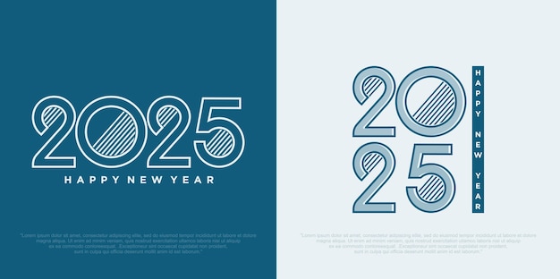 Bonne Année 2025 Design Avec Une Illustration Vectorielle De Nombres Tronqués Colorés