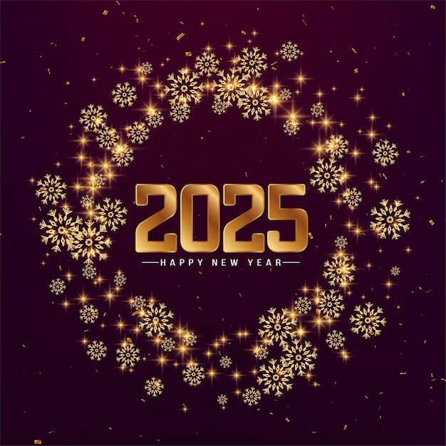 Bonne année 2025 avec des flocons de neige