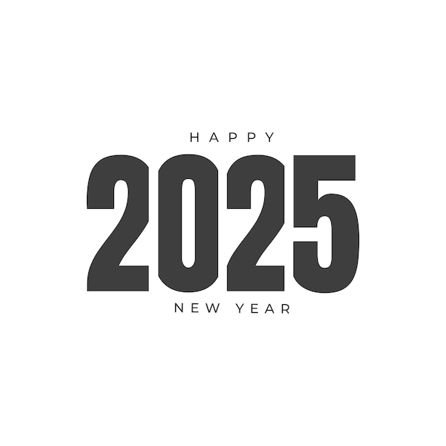 Bonne année 2025 vecteur nouvelle année 2025 couleur noire créative géométrique moderne dans le style rétro